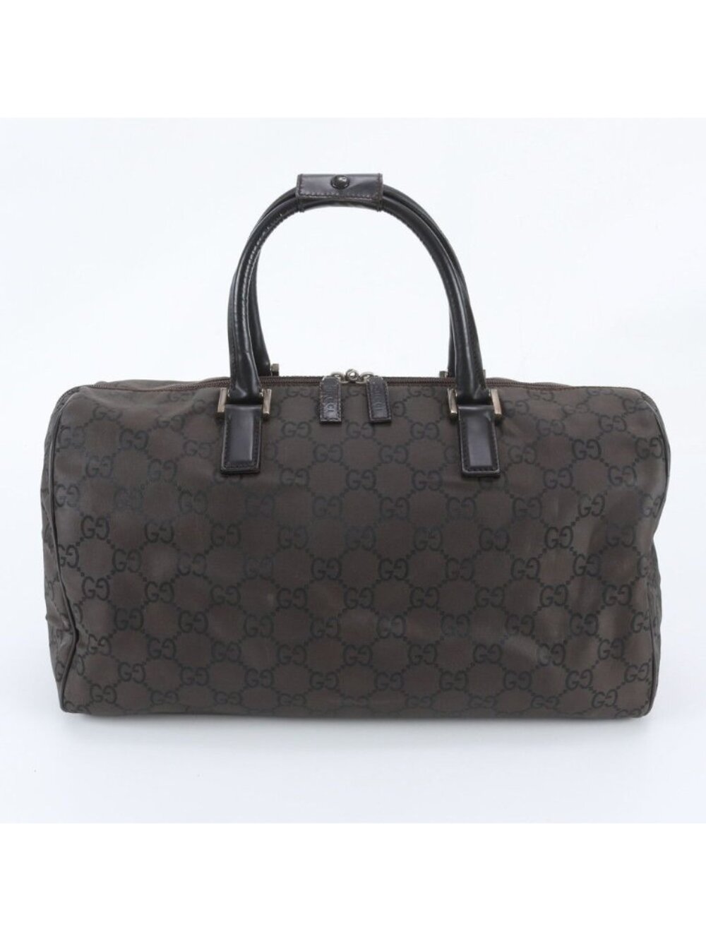 Gucci GG Nylon 06 Leather Boston Bag Tote Travel